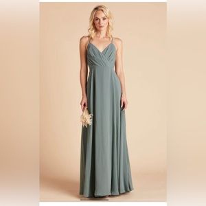 Birdy Grey Seaglass Chiffon Kaia Bridesmaid Dress size Small
